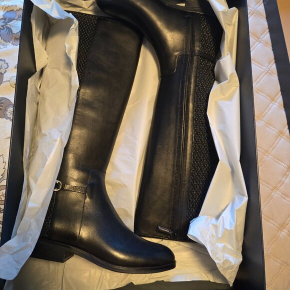 Cole Haan Black Leather Isabell stretch mid-calf riding boot (NEW) - Picture 9 of 9